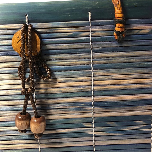 NWOT Colori Blue Wooden Bamboo Purse - Picture 5 of 13